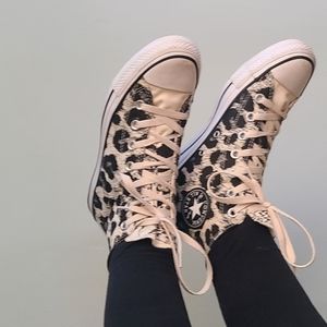 Animal Print Converse High Tops | Women's 7
